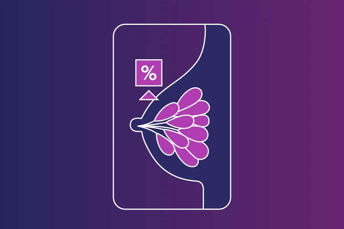 Linework illustration representing breast imaging