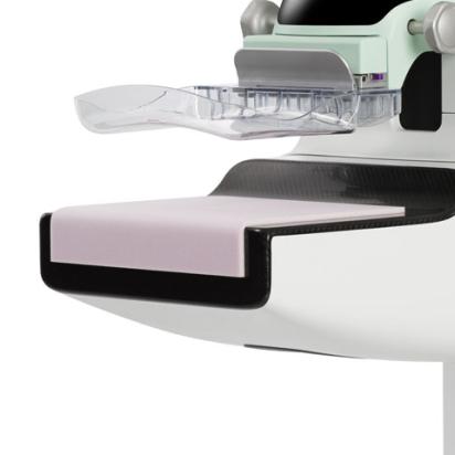 Close up of breast cushion on mammogram machine